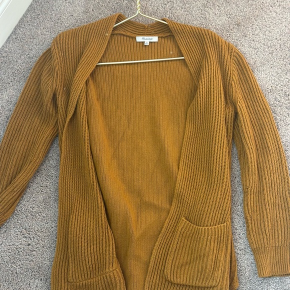Madewell Open Cardigan with Pockets Mustard Yellow - Picture 11 of 11